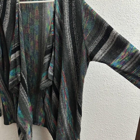Alison Sheri rainbow black and grey wrap around cardigan size XL - Picture 3 of 8